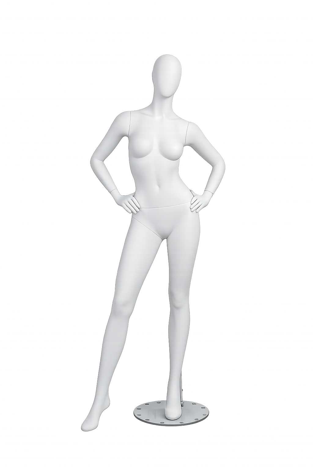 AMOY female full-body mannequin, abstract face, standing pose (FA-02) | مانيكان نسائي كامل الجسم بوجه مجرد ووضعية وقوف من آموي