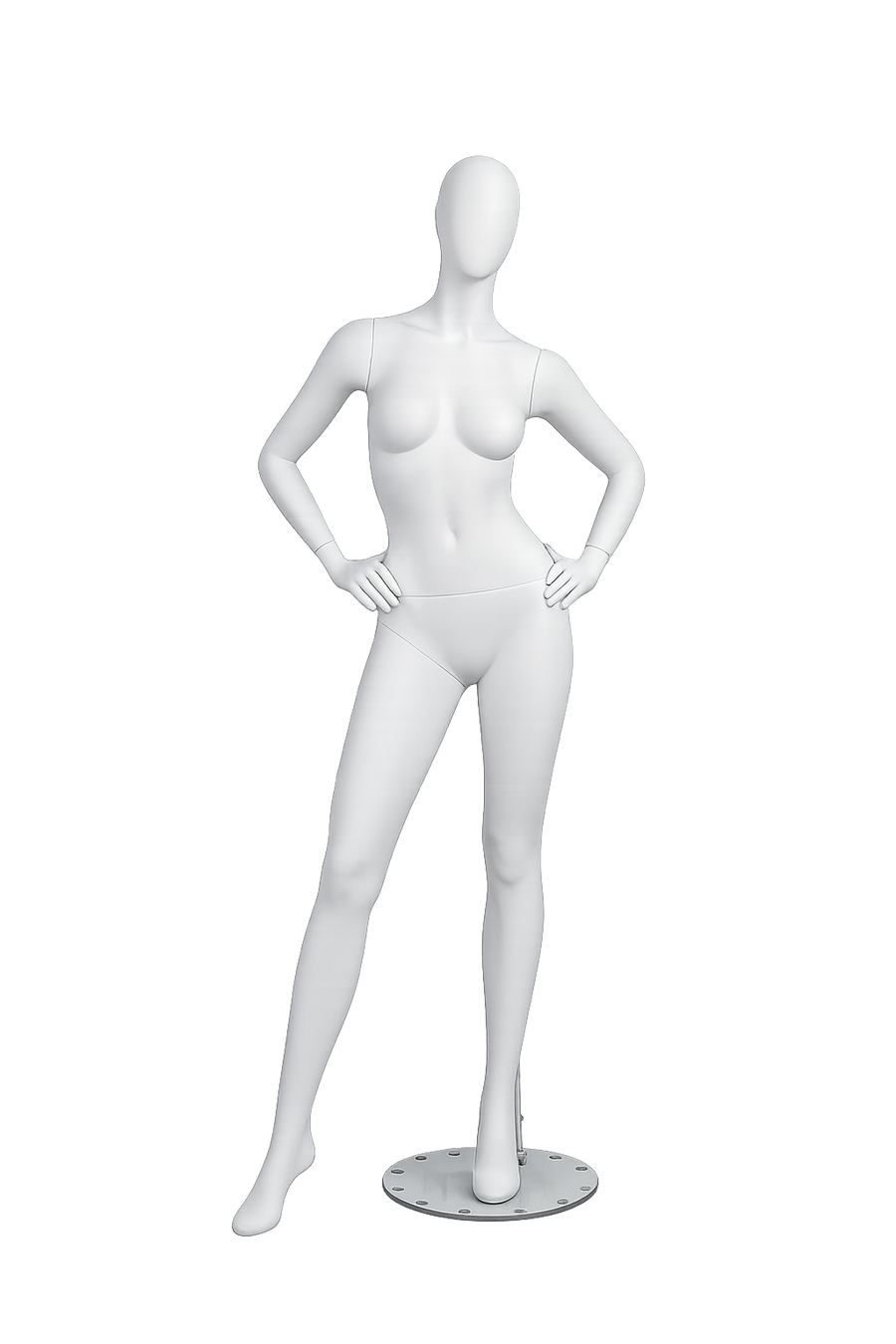 AMOY female full-body mannequin, abstract face, standing pose (FA-02) | مانيكان نسائي كامل الجسم بوجه مجرد ووضعية وقوف من آموي