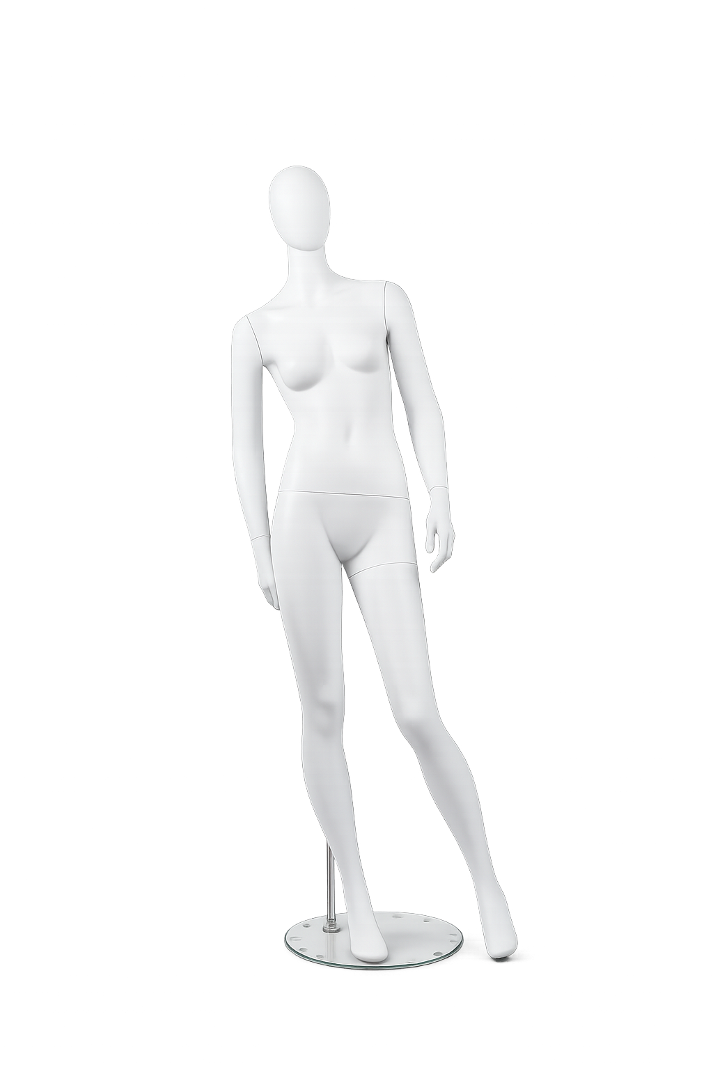 AMOY female full-body mannequin, abstract face, standing pose (FA-03) | مانيكان نسائي كامل الجسم بوجه مجرد ووضعية وقوف من آموي