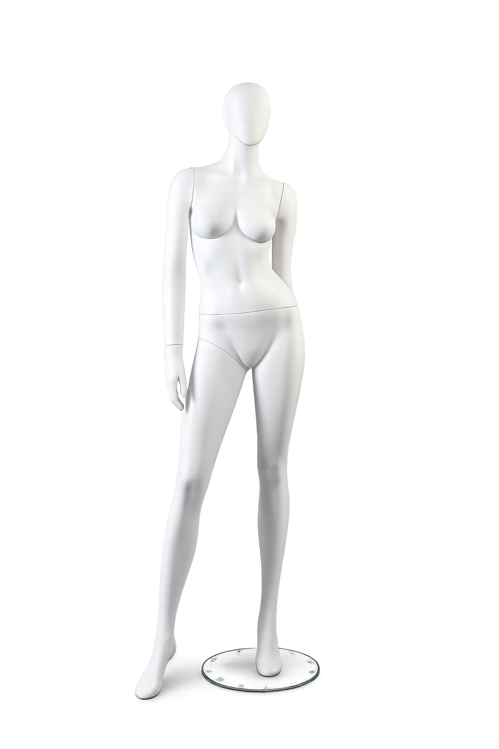 AMOY female full-body mannequin, abstract face, standing pose (FA-04) | مانيكان نسائي كامل الجسم بوجه مجرد ووضعية وقوف من آموي
