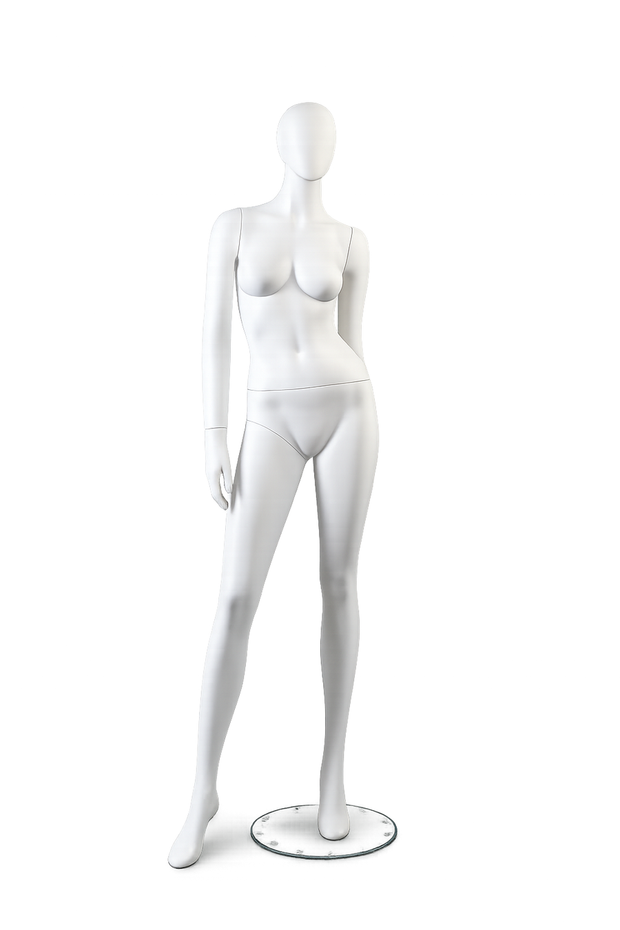 AMOY female full-body mannequin, abstract face, standing pose (FA-04) | مانيكان نسائي كامل الجسم بوجه مجرد ووضعية وقوف من آموي