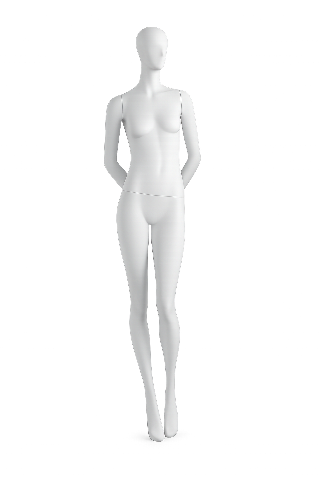 AMOY female full-body mannequin, abstract face, standing pose (FA-06) | مانيكان نسائي كامل الجسم بوجه مجرد ووضعية وقوف من آموي
