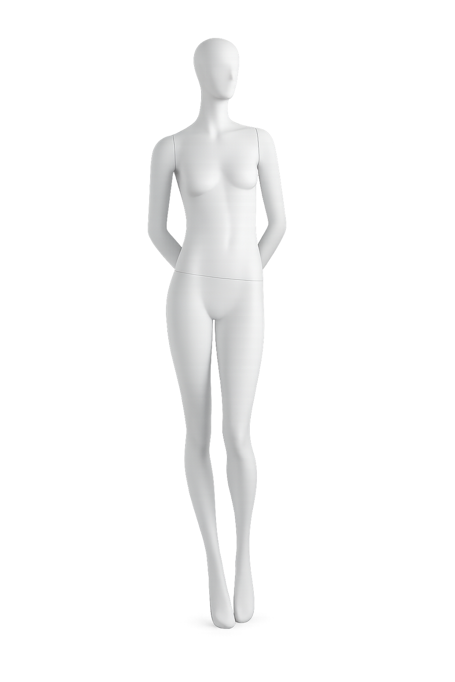 AMOY female full-body mannequin, abstract face, standing pose (FA-06) | مانيكان نسائي كامل الجسم بوجه مجرد ووضعية وقوف من آموي