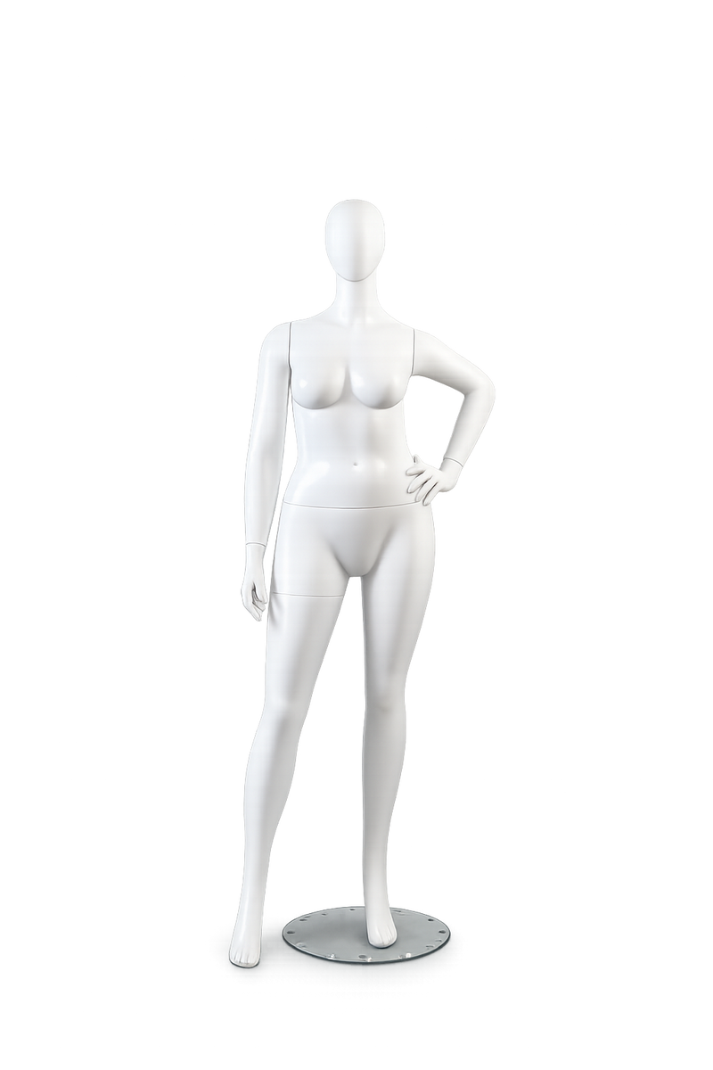 AMOY female full-body mannequin, posed hand on hip (FP-01) | مانيكان نسائي كامل الجسم بوضعية اليد على الخصر من آموي