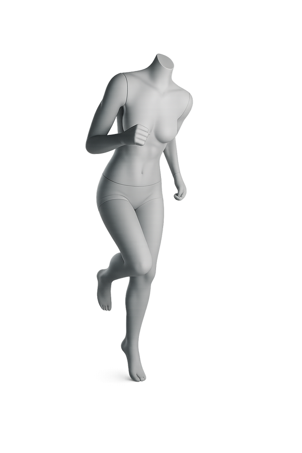 AMOY female full-body mannequin, sport / athletic pose (FS-01) | مانيكان نسائي كامل الجسم بوضعية رياضية من آموي