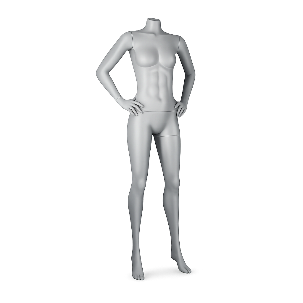 AMOY female full-body mannequin, sport / athletic pose (FS-03) | مانيكان نسائي كامل الجسم بوضعية رياضية من آموي