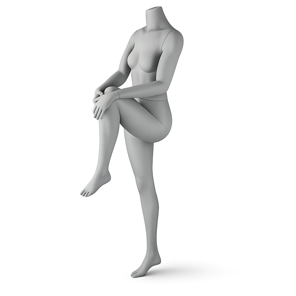 AMOY female full-body mannequin, sport / athletic pose (FS-05) | مانيكان نسائي كامل الجسم بوضعية رياضية من آموي