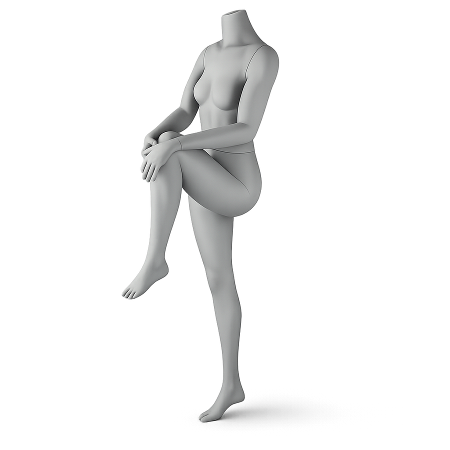 AMOY female full-body mannequin, sport / athletic pose (FS-05) | مانيكان نسائي كامل الجسم بوضعية رياضية من آموي