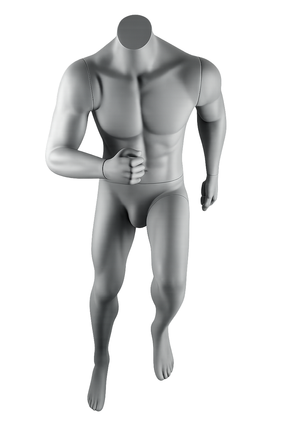 AMOY male full-body mannequin, sport / muscular pose (MS-02) | مانيكان رجالي كامل الجسم بوضعية عضلية رياضية من آموي