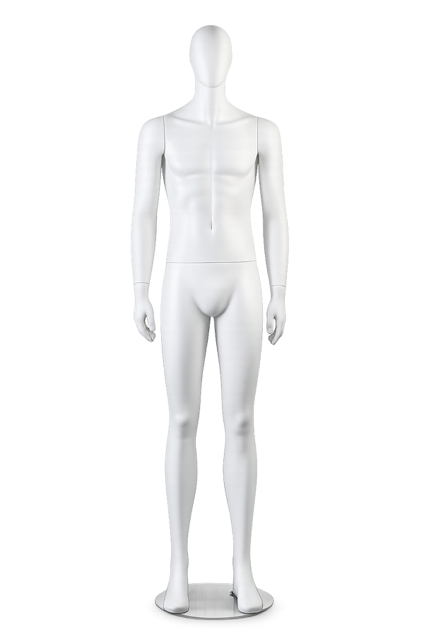AMOY male full-body mannequin, standard pose (MN-02) | مانيكان رجالي كامل الجسم بوضعية قياسية من آموي
