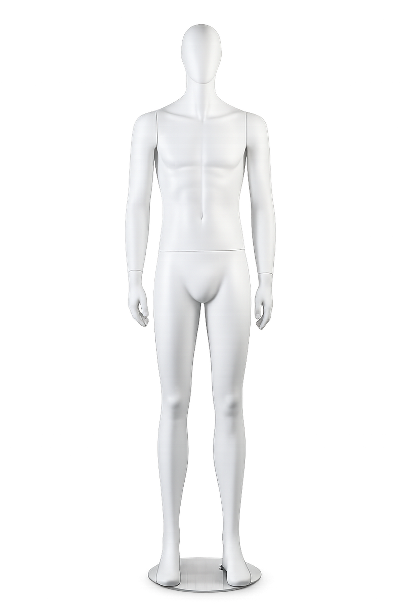 AMOY male full-body mannequin, standard pose (MN-02) | مانيكان رجالي كامل الجسم بوضعية قياسية من آموي