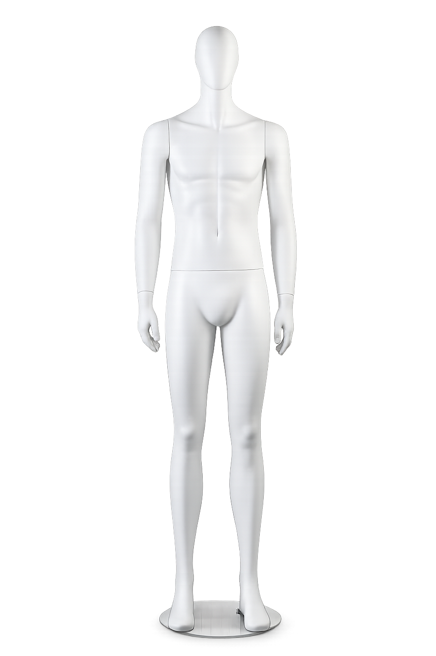 AMOY male full-body mannequin, standard pose (MN-02) | مانيكان رجالي كامل الجسم بوضعية قياسية من آموي